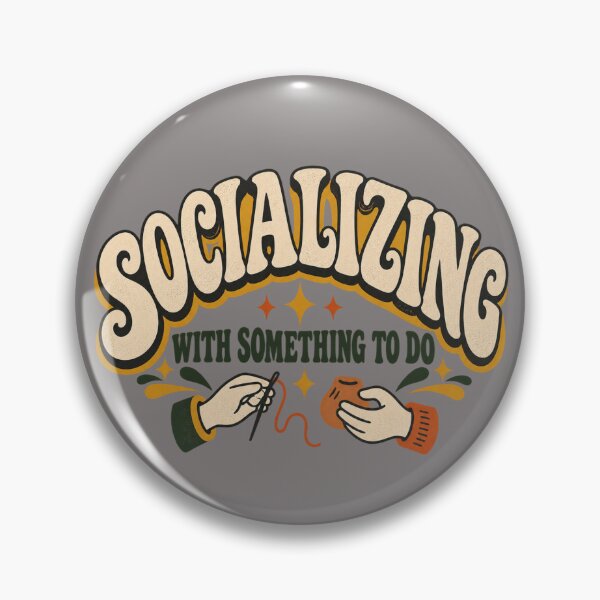 Item preview, Socializing With Something to Do – Retro Craft Night Quote designed and sold by Golden Era Studio.