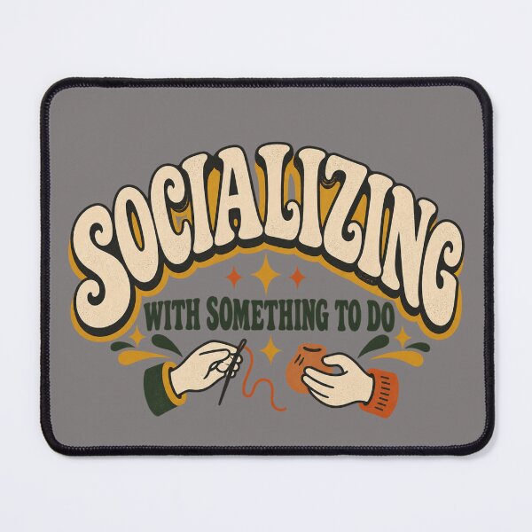 Item preview, Socializing With Something to Do – Retro Craft Night Quote designed and sold by Golden Era Studio.