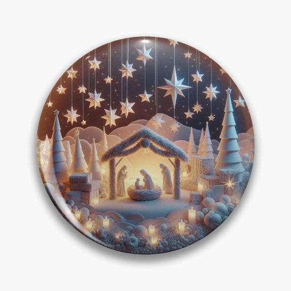 Item preview, christmas ornament, baby jesus in the manger three times a day designed and sold by jennakay3.