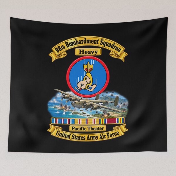 Item preview, 98th Bombardment Squadron - Heavy - SSI - PAC SVC WWII - USAAF - w B24 Scene - 3D - Transparent designed and sold by Military Insignia Products.