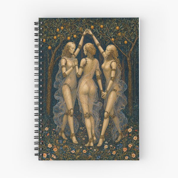 Item preview, The Three Graces Cyber Renaissance Art Print designed and sold by DMarquiseArt.