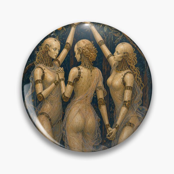 Item preview, The Three Graces Cyber Renaissance Art Print designed and sold by DMarquiseArt.