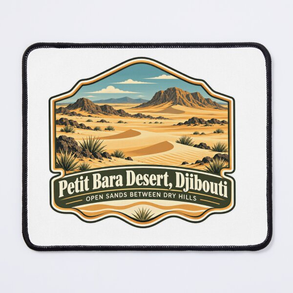 Item preview, Petit Bara Desert, Djibouti Open Sands Between Dry Hills Travel Explorer Souvenir designed and sold by NightGlyph.