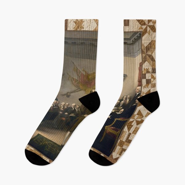 Item preview, Signing of the Declaration of Independence — Vintage Historic Quilt Blanket designed and sold by Bluntees .