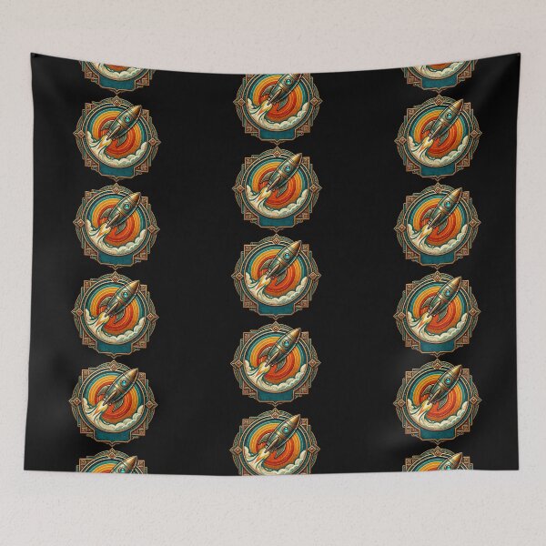 Item preview, ⁠Vintage Retro Rocket Emblem - Dieselpunk Sci-Fi Badge designed and sold by 5v11l.