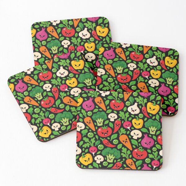 Item preview, Angry Vegetables – Funny Kawaii Seamless Pattern designed and sold by therockstuff.