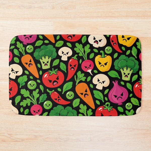 Item preview, Angry Vegetables – Funny Kawaii Seamless Pattern designed and sold by therockstuff.