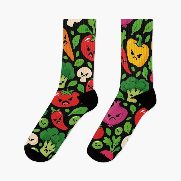 Item preview, Angry Vegetables – Funny Kawaii Seamless Pattern designed and sold by therockstuff.