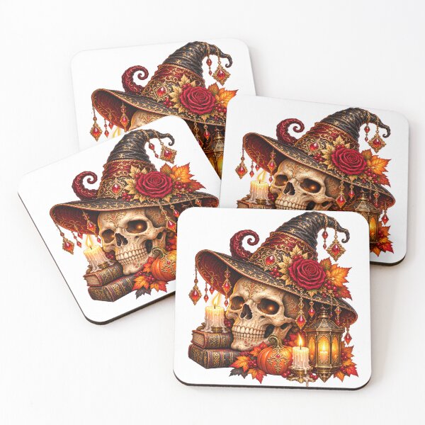 Item preview, Gilded Witch Hat Skull – Victorian Gothic Halloween designed and sold by Clothes With Smiling Animals Walt Gral.