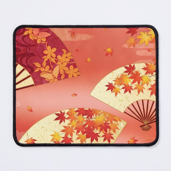 Item preview, Japanese Autumn: Elegant Momiji Maple and Folding Fans on Gold designed and sold by Jun-spirit-Arts.