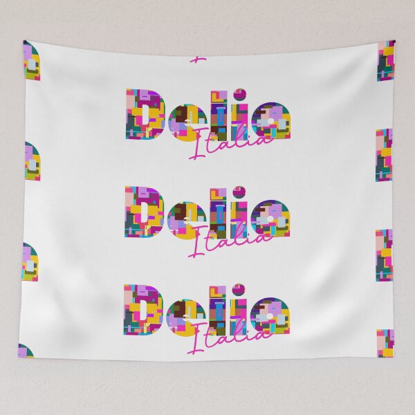Item preview, Delia, Caltanissetta, Italy, Italia, colorful typography design for travellers designed and sold by Wanderful-roads.