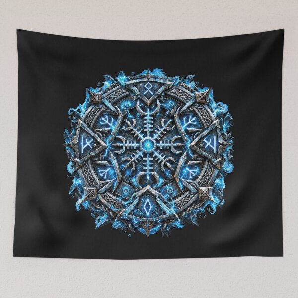 Item preview, Viking Protection Rune – Norse Compass & Nordic Rune Shield designed and sold by artistwill.