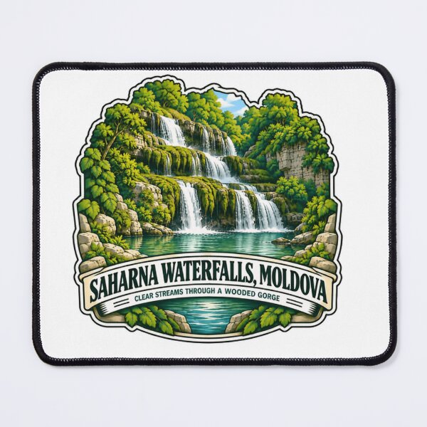 Item preview, Saharna Waterfalls, Moldova Travel Destination Nature Hiker designed and sold by NightGlyph.