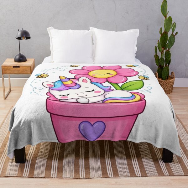 Item preview, Cute Kawaii Unicorn Sleeping in Flower Pot designed and sold by Skully-Studio.