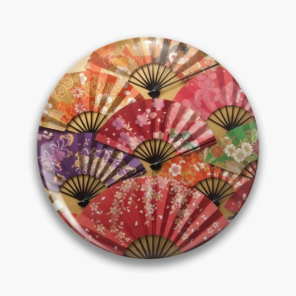Item preview, Japanese Folding Fans Collage: Traditional Sensu Art with Gold Byobu Screen designed and sold by Jun-spirit-Arts.