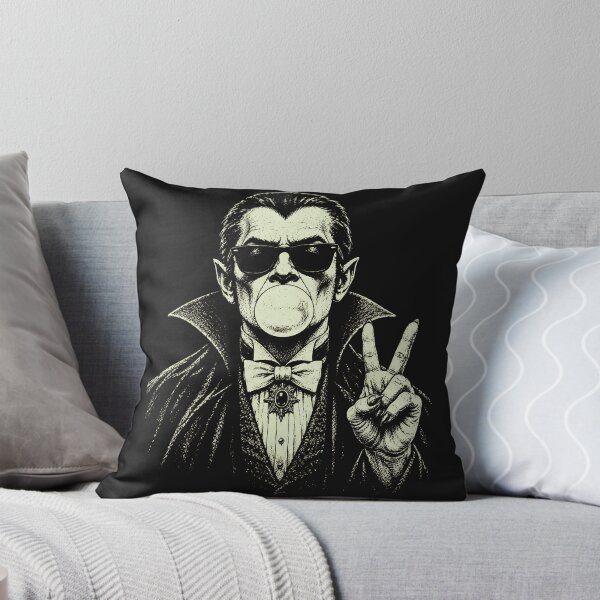 Item preview, Retro Vampire Blowing Bubble Peace Sign Halloween Graphic designed and sold by JerdbordinShop.