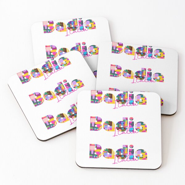 Item preview, Badia, Bolzano, Italy, Italia, colorful typography design for travellers designed and sold by Wanderful-roads.