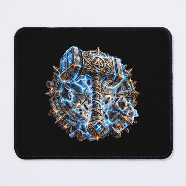 Item preview, Norse Thunder Hammer 2 – Viking Skull, Raven & Nordic Runes designed and sold by artistwill.