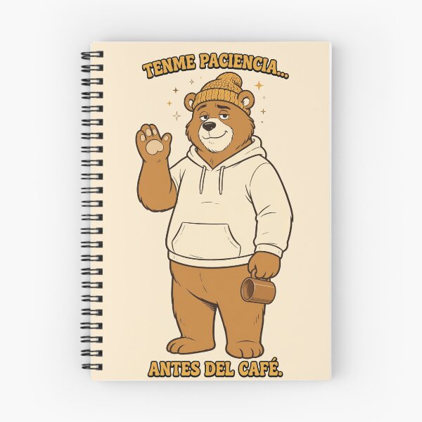 Aperçu de l'œuvre Tenme Paciencia Antes del Café Oso Divertido Camiseta créée et vendue par EverydayBadge.