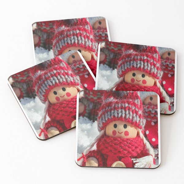 Item preview, Cozy Wooden Christmas Gnomes in Snow Sticker Set designed and sold by ayushidesign.
