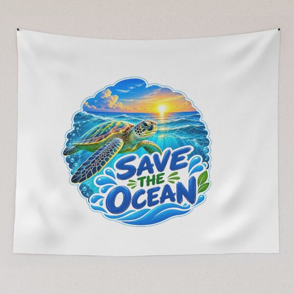 Item preview, Save the Ocean Sea Turtle Sticker designed and sold by ayushidesign.
