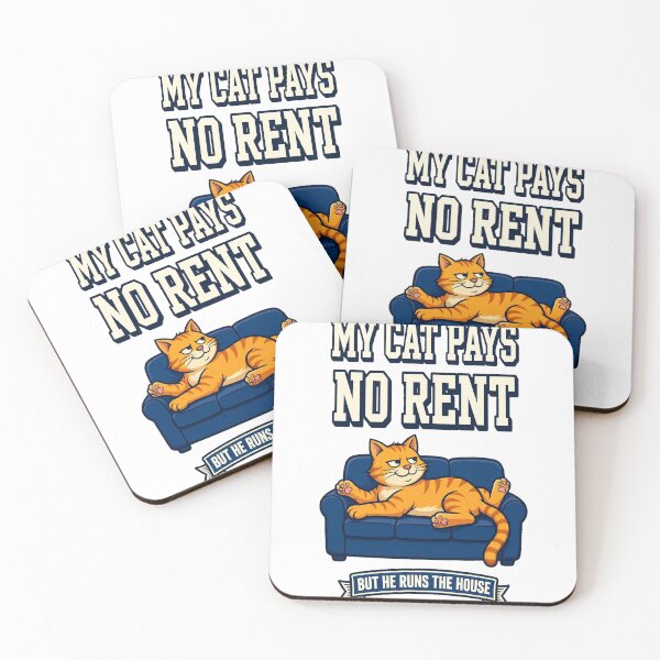 Item preview, My Cat Pays No Rent - Funny Cat Lover Shirt designed and sold by KERK Art and Design.