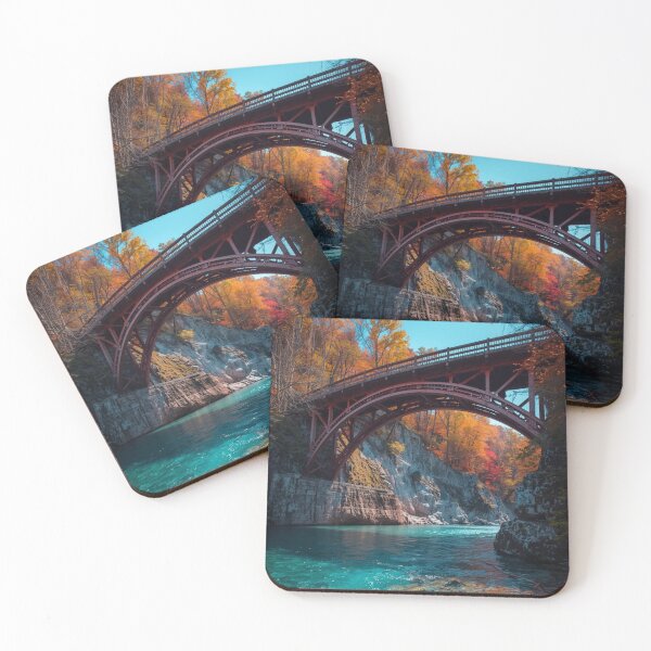 Item preview, Autumn Arch Bridge Over Crystal Waters designed and sold by NtoikeShop123.