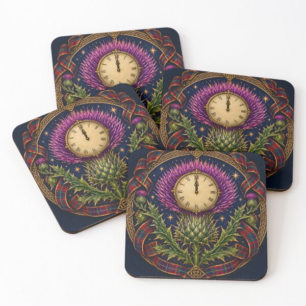 Item preview, Auld Lang Syne Midnight Thistle Clock designed and sold by Sybille-Yates.