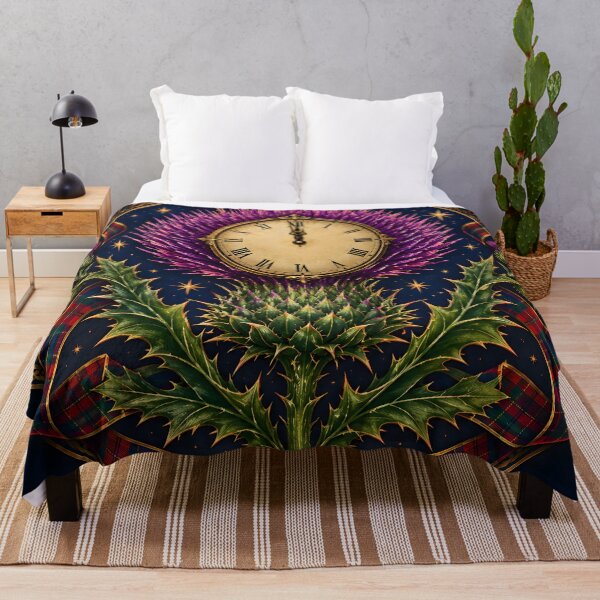 Item preview, Auld Lang Syne Midnight Thistle Clock designed and sold by Sybille-Yates.