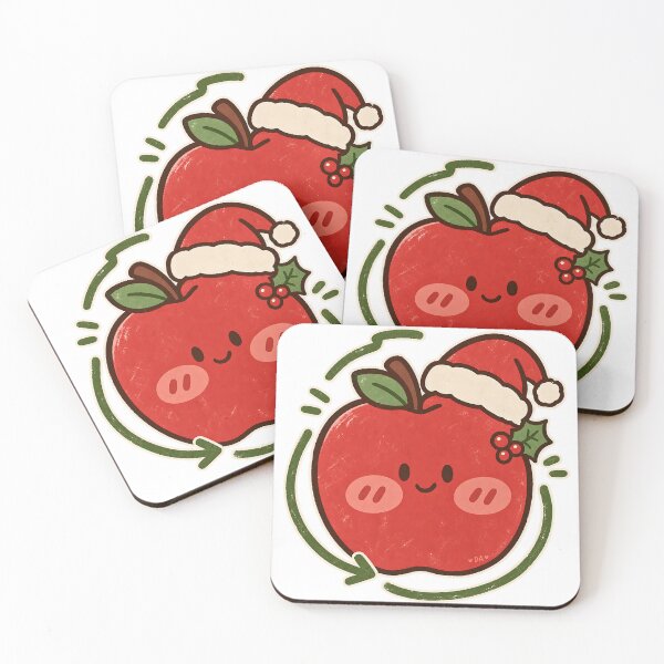 Item preview, Cute Christmas Apple Santa Hat Kawaii Holiday T-Shirt designed and sold by DesignArtist.ia.