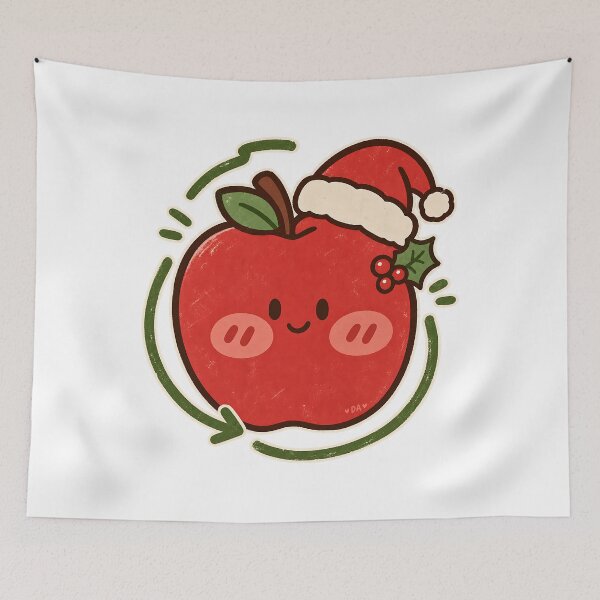 Item preview, Cute Christmas Apple Santa Hat Kawaii Holiday T-Shirt designed and sold by DesignArtist.ia.