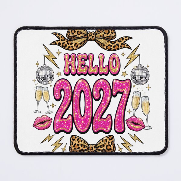 Item preview, Hello 2027 Sweatshirt | Boujee Disco New Years Eve 2027 Sweatshirt | Gold Glitter Leopard Bow Party Girl Sweatshirt designed and sold by ZarevioDesign.