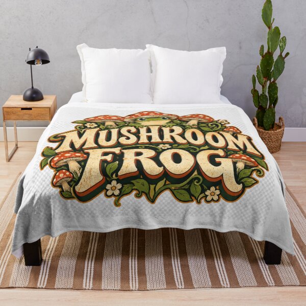 Item preview, Mushroom Frog | Cottagecore Vintage Retro Typography Graphic designed and sold by Mukesh Saxena.