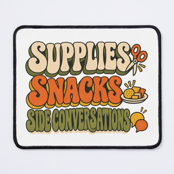 Item preview, Supplies Snacks Side Conversations – Retro Craft Night designed and sold by Golden Era Studio.
