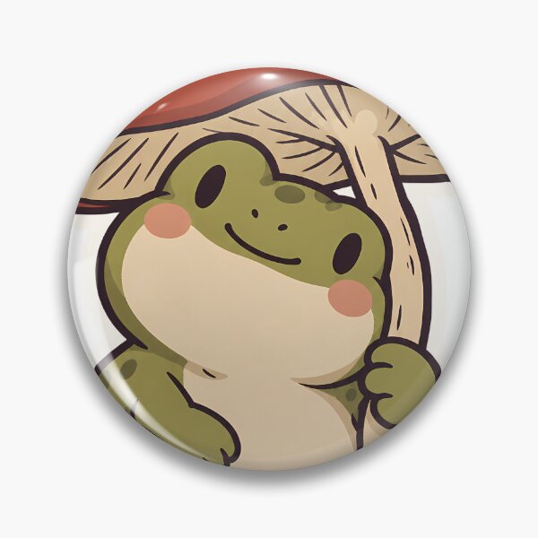 Item preview, Cute Frog with Mushroom Umbrella Frogcore Art designed and sold by OuqCreations.