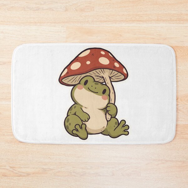 Item preview, Cute Frog with Mushroom Umbrella Frogcore Art designed and sold by OuqCreations.
