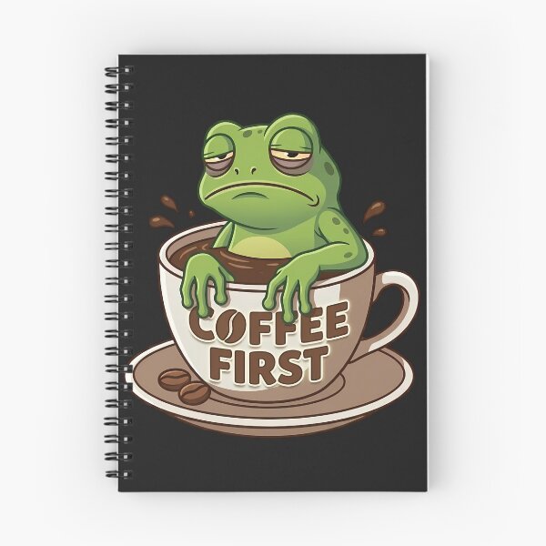 Item preview, Tired cartoon frog in coffee cup Coffee First designed and sold by design-rebell.