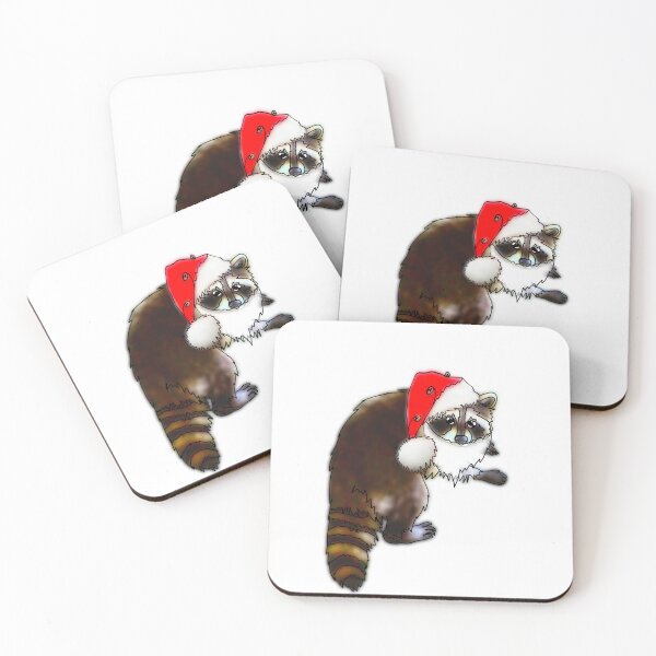 Item preview, Coco the Raccoon in Santa hat – animalzinhats  designed and sold by Ashley’sAnimalz.