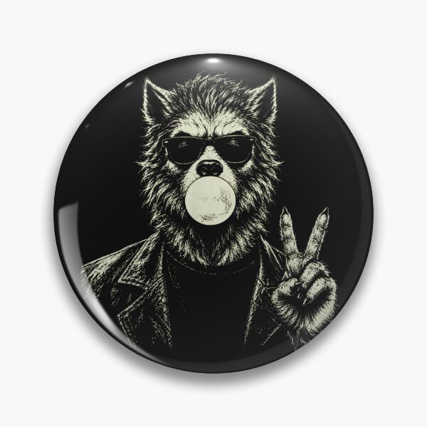 Item preview, Retro Werewolf Bubble Gum Peace Sign Halloween Graphic designed and sold by JerdbordinShop.