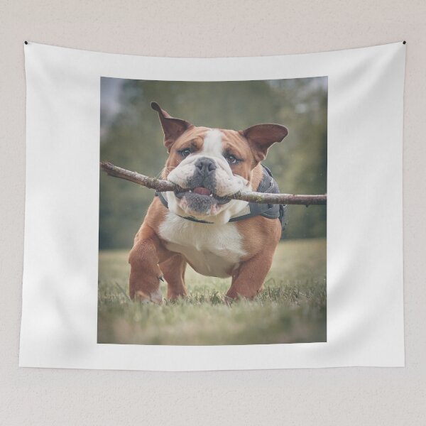 Item preview, English Bulldog Running With Large Stick designed and sold by VanGaldo.