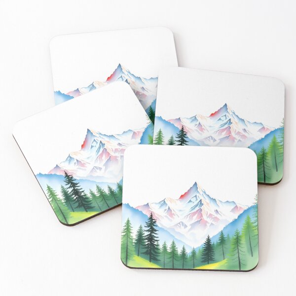 Item preview, Alpine Mountain Peak Watercolor Landscape Art designed and sold by Marip1974.