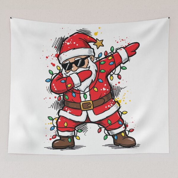 Item preview, Funny Dabbing Santa Christmas Lights Art designed and sold by Merch by Das Design Studio.