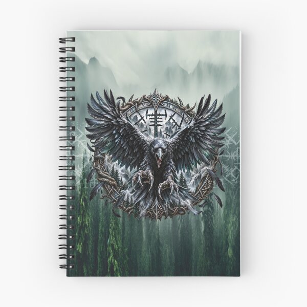 Item preview, Viking Raven – Norse Runes & Nordic Mountain Warrior Art designed and sold by artistwill.