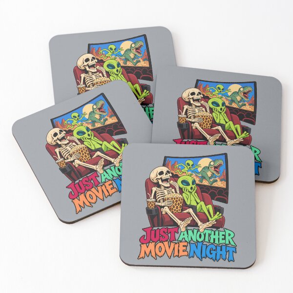 Item preview, Just Another Movie Night – Alien & Skeleton Cinema designed and sold by Aimetoi.