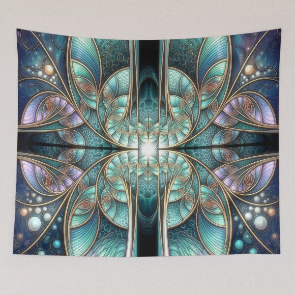 Artikelvorschau, Symmetrical Art Deco Bioluminescent Floral Fantasy entworfen und verkauft von Frackxion.