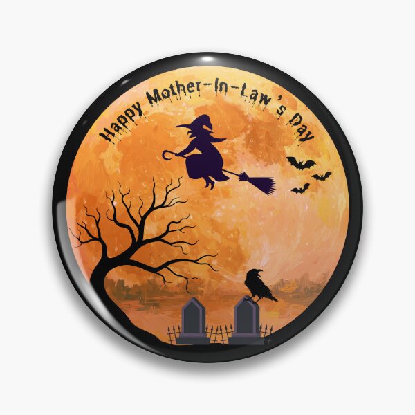 Artikelvorschau, Halloween-Humor – Schwiegermutter – Hexe und Friedhof entworfen und verkauft von 247DesignStudio.