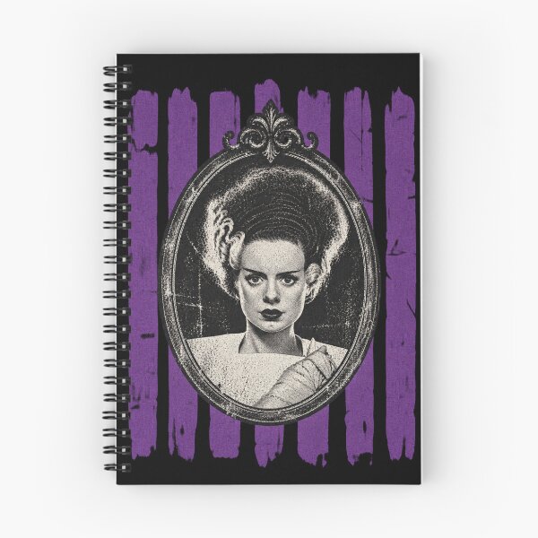 Item preview, Bride of Frankenstein Purple Striped Gothic Horror Design, Distressed Victorian Goth Halloween designed and sold by SpookyShadesLab.
