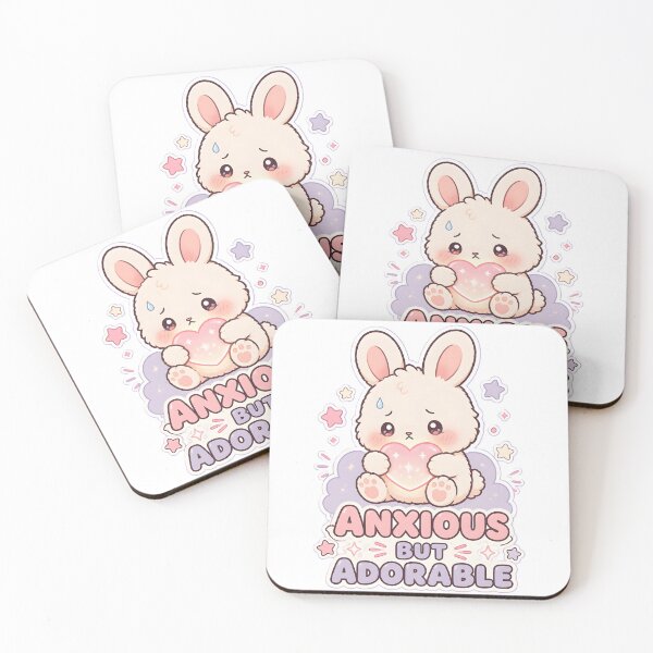 Item preview, Anxious But Adorable Cute Kawaii Bunny Funny Mental Health Aesthetic designed and sold by dreamz-world.