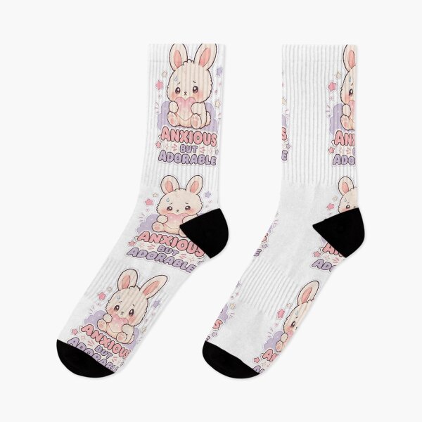Item preview, Anxious But Adorable Cute Kawaii Bunny Funny Mental Health Aesthetic designed and sold by dreamz-world.