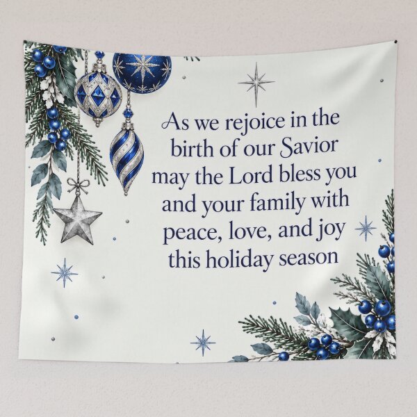 Item preview, Christmas Blessings Evergreen Ornaments and Savior Greeting designed and sold by Luvjesus2.